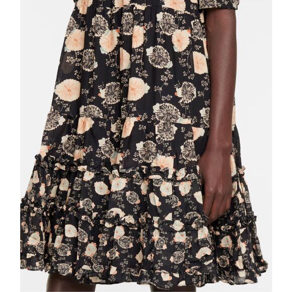 NWOT ULLA JOHNSON Cassian floral cotton-blend minidress, Sz 10, $525 - Picture 2 of 12